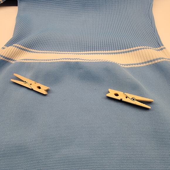 Vintage R&K Knits Jumper Dress Blue Knit 60s Size 14 - Picture 10 of 16